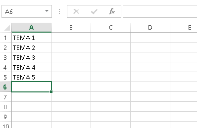 Ejemplo de planilla de temas